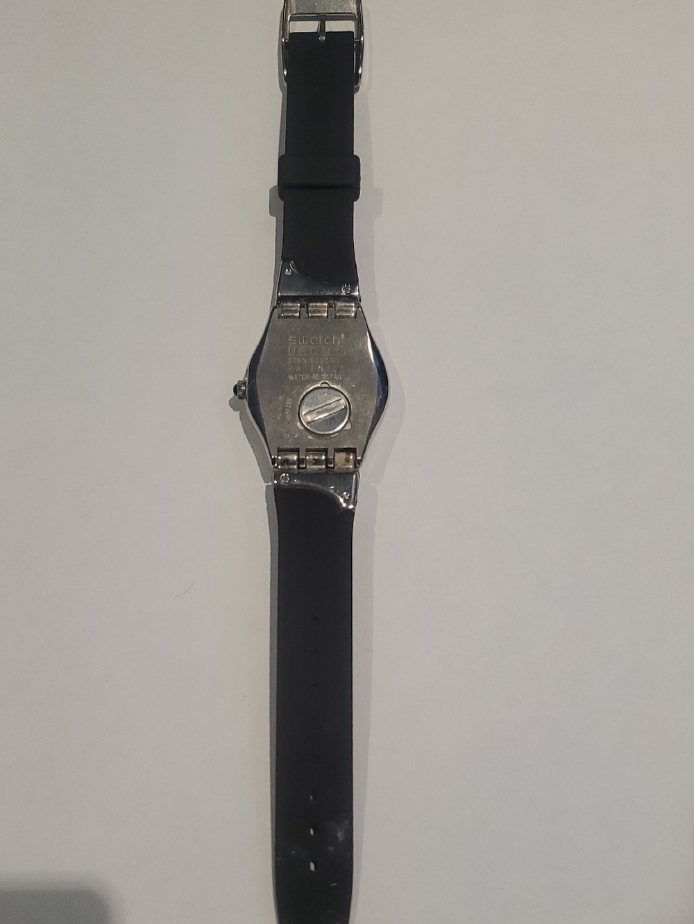 SWATCH IRONY STAINLESS STEEL WATCH WITH RUBBER BAND - Picture 2 of 6